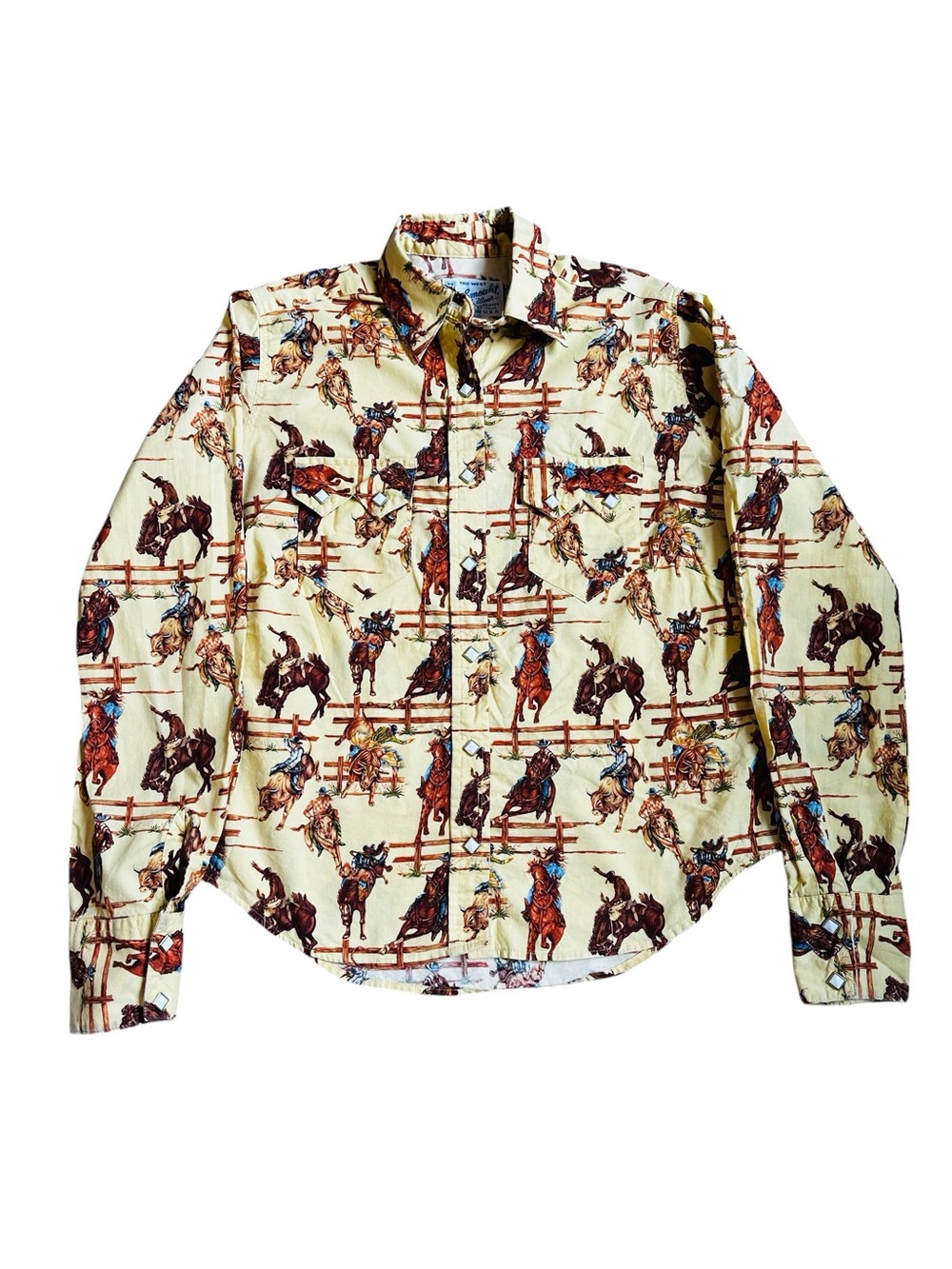 Vintage Rockmount Ranch Wear Western Shirt Snap Cowboy Rodeo Horses